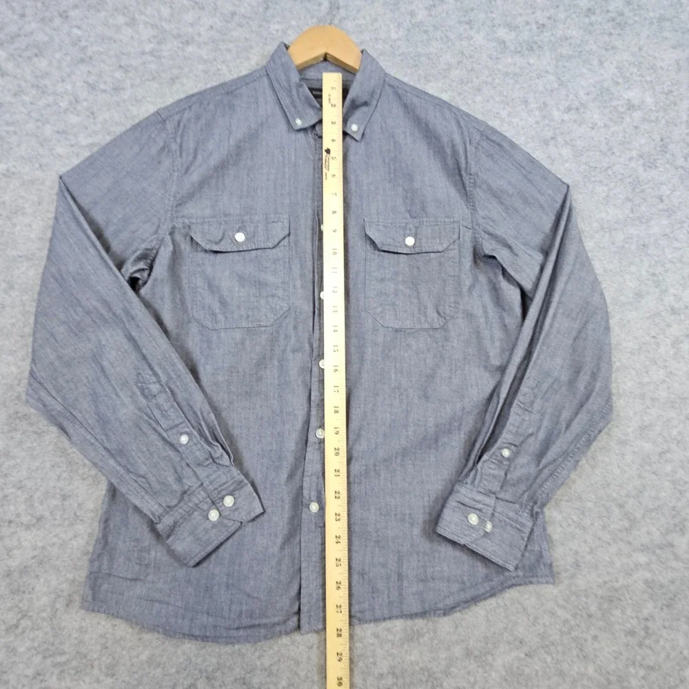 Banana Republic Mens Standard Fit‎ Button Down Shirt Gray Size M 100% Cotton